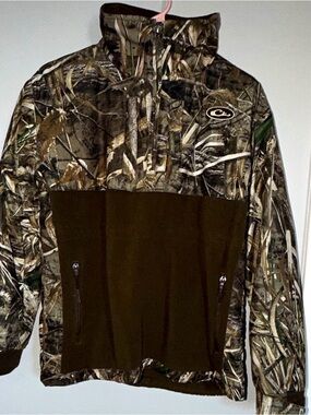 Camo Pullover Field Jacket with Olive Panel - Realtree Style